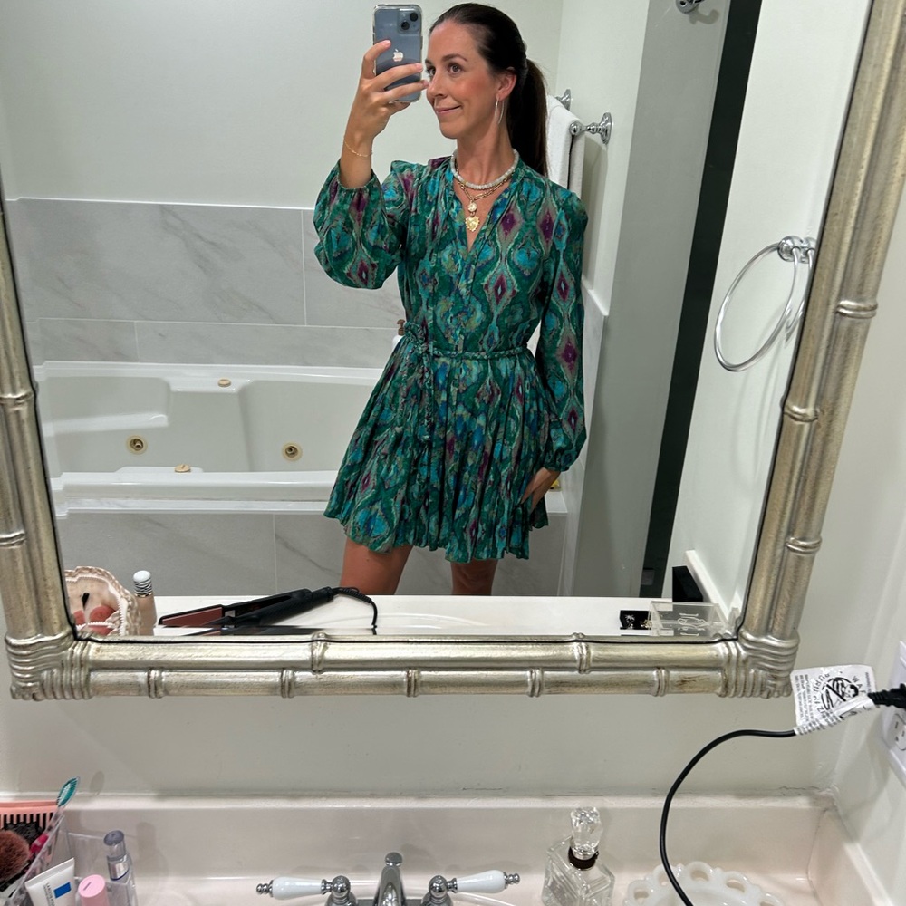 Elegant Green Patterned Dress